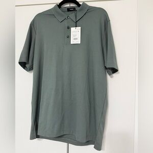 Theory Men's Button Polo Shirt Balsam Green